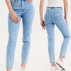 AEO striped mom jeans tall